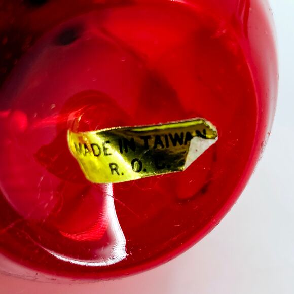 BLOWN GLASS Red Apple Teacher Christmas Ornament 1989 European Handcrafted - Picture 5 of 7